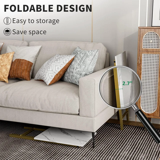 Alt view image 5 of 7 - Folding TV Tray Tables, Set of 2 Side Table for Small Place, Snack Eating Tables at Couch, Folding Tables with Removable Serving Tray, Portable End Table Easy Assembly