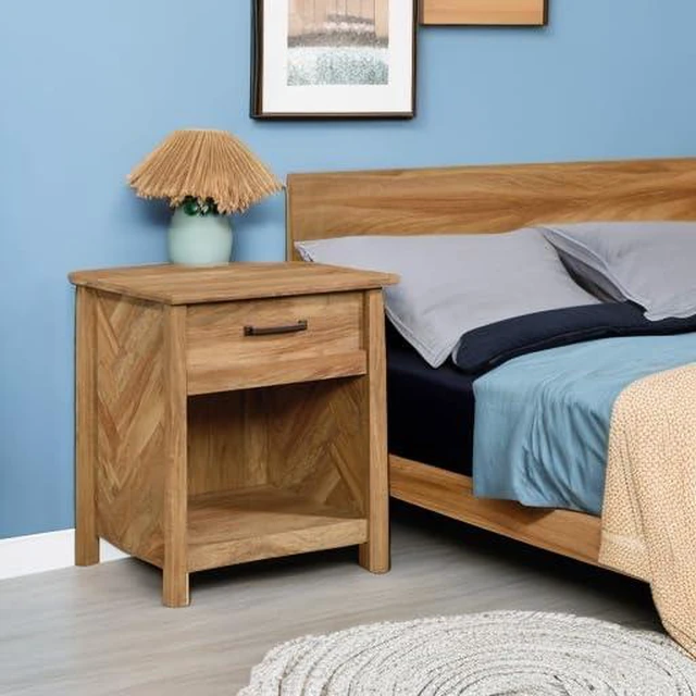 Alt view image 5 of 7 - Cannery Bridge Night Stand with Spacious Drawer, Nightstand for Bedroom, Sindoori Mango Finish