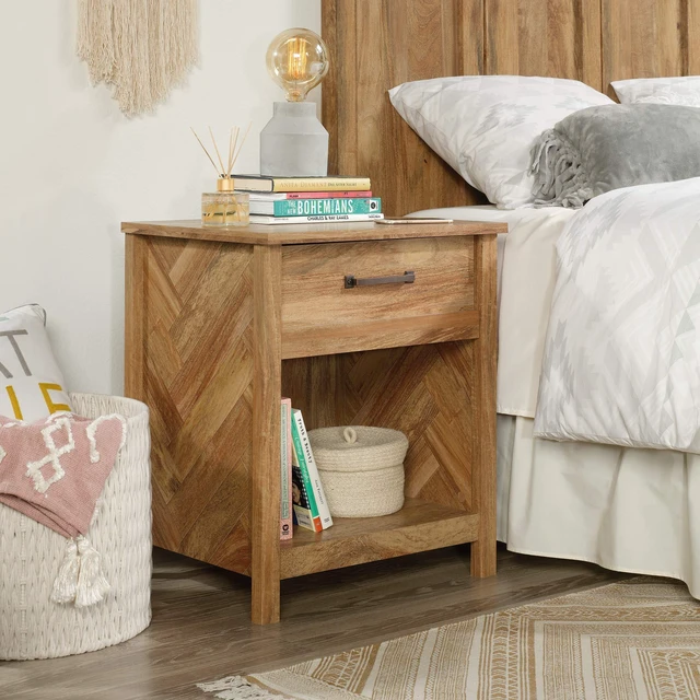Alt view image 2 of 7 - Cannery Bridge Night Stand with Spacious Drawer, Nightstand for Bedroom, Sindoori Mango Finish