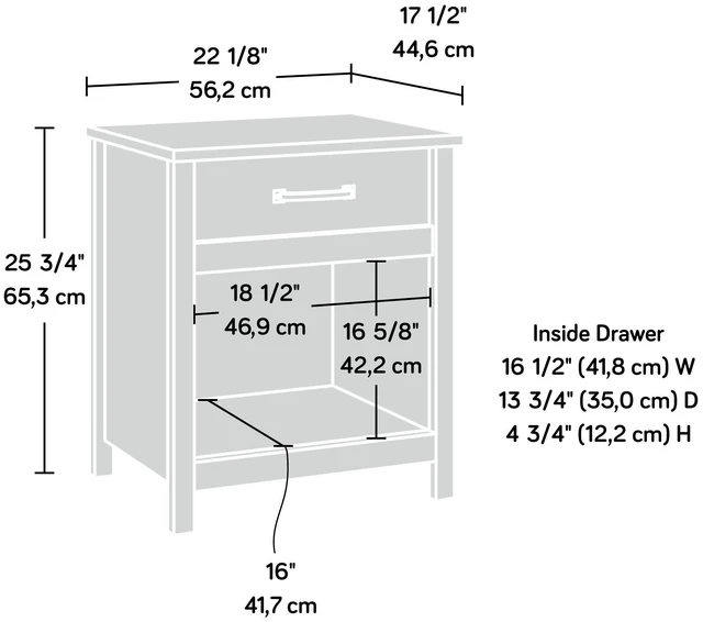 Alt view image 7 of 7 - Cannery Bridge Night Stand with Spacious Drawer, Nightstand for Bedroom, Sindoori Mango Finish