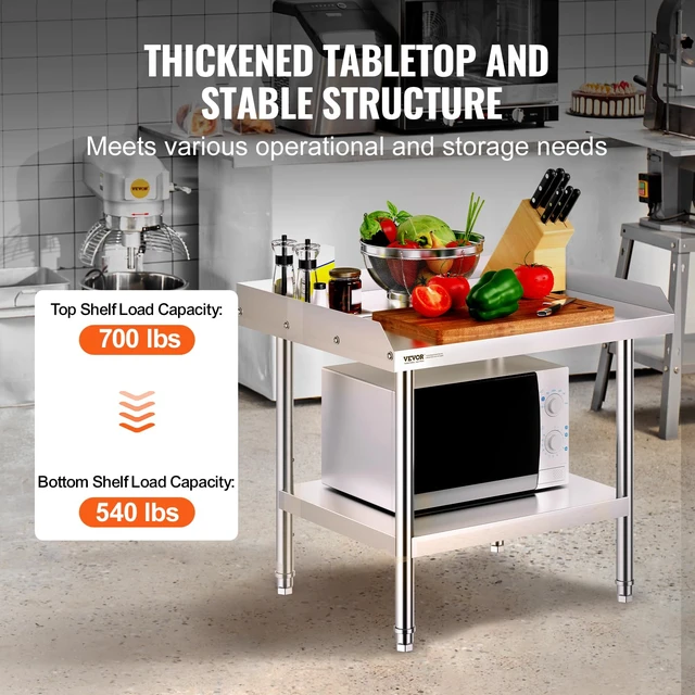 Alt view image 2 of 7 - Stainless Steel Equipment Grill Stand, 24 x 28 x 26 Inches Stainless Table, Grill Stand Table with Adjustable Storage Undershelf, Equipment Stand Grill Table for Hotel, Home, Restaurant Kitchen