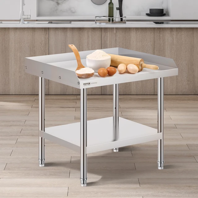Alt view image 7 of 7 - Stainless Steel Equipment Grill Stand, 24 x 28 x 26 Inches Stainless Table, Grill Stand Table with Adjustable Storage Undershelf, Equipment Stand Grill Table for Hotel, Home, Restaurant Kitchen