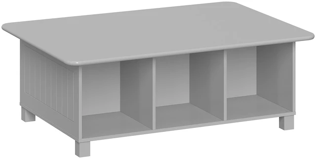 Main image of Kids 6 Cubby Storage Gray Activity Table,Grey | Playroom Desk, Toddler Sensory Art Craft Table with 6 Toy Organization Shelves Below Tabletop, Ages 2-4