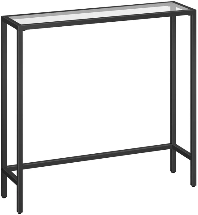 Main image of 29.5" Narrow Console Table, Modern Sofa Table Behind Couch Table | Tempered Glass Entryway Table, Small Side Table for Entrance, Living Room, Foyer, Hallway, Bedroom, Black BK07XG01