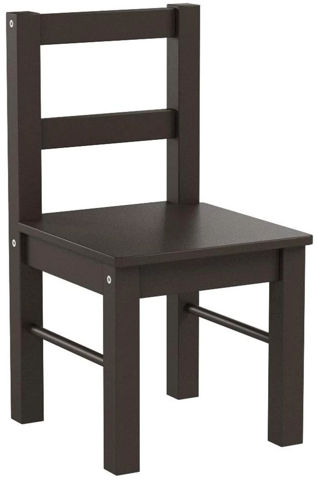 Alt view image 4 of 4 - Child's Wooden Chair Pair for Play or Activity, Set of 2, Espresso | Toddler Chairs for Table, Durable Solid Wood, Slatted Back, Water-based Paint for toddlers ages 3-8