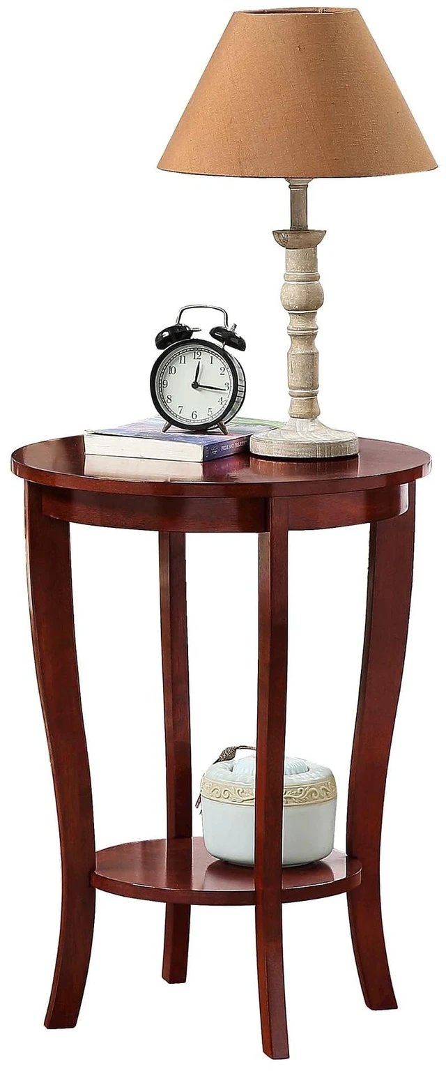 Alt view image 2 of 6 - American Heritage Accent End Table, Mahogany | Side Table with Shelf for Living Room Sofa or Bedroom Nightstand Accent, Convenient Storage and Organization