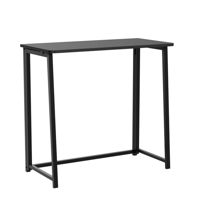 Alt view image 4 of 7 - Folding Desk, 31.5" Foldable Computer Table for Small Spaces, Black | Easy Assembly and Fold, Sturdy Home office desks for Study Bedroom Dorm Space Saving Writing Work Apartment