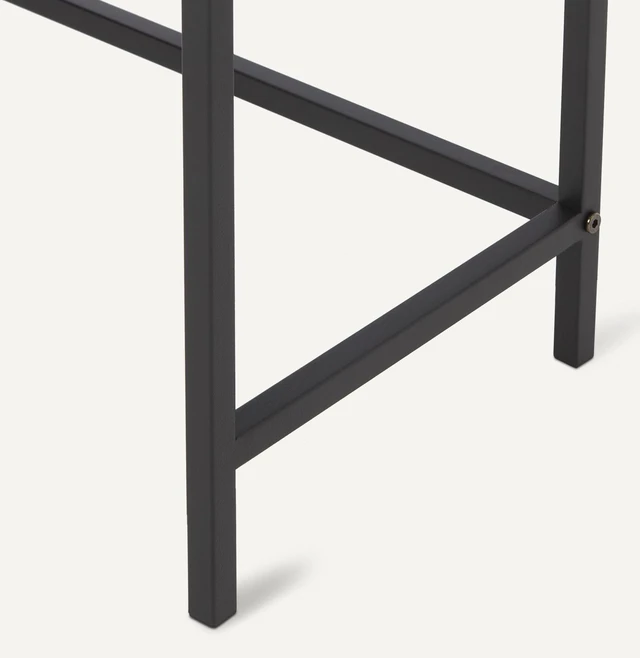 Alt view image 3 of 6 - Rectangular Console Table with Storage Shelf, Steel Frame, 39x31x11.8 in, Black