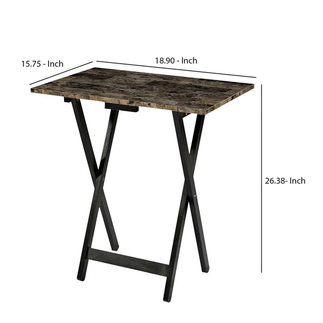 Alt view image 6 of 6 - Home Decor Tray Table Set, Faux Marble, Brown