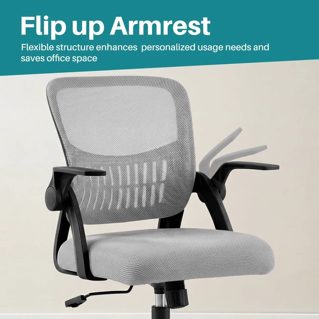 Alt view image 7 of 7 - Ergonomic Office Desk Chair with Wheels, Mid-Back Computer Chair | Mid-Back Mesh Chair with Adjustable Lumbar Support, Rocking Mode, Adjustable Height and 360° Swivel Wheels for Home Office