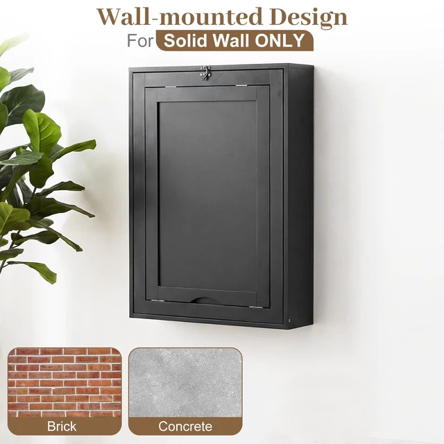 Alt view image 3 of 7 - Folding Wall Mounted Desk, Convertible Fold Out Writing Table | Fold Out, Convertible, Large Storage Area, Wood, Home Office Writing