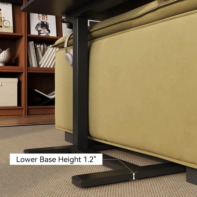 Alt view image 7 of 7 - Mobile Standing Desk on Wheels, Pneumatic Height Adjustable, Black | 18.9 x 25.6 in Desktop, 26.1-40.1 in Height, Pneumatic Lift, C-Shaped Base, Lockable Casters, 22 lb Capacity