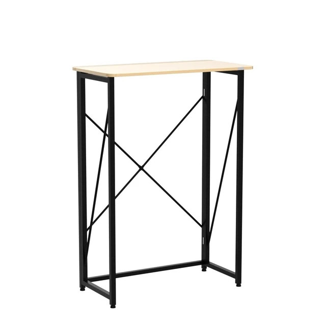 Alt view image 3 of 7 - Folding Laptop Computer Desk, Standing Desk, 31in Small Desk for Sitting or Standing, No Need to Assembly, Suitable for Home, Office, Writing (Wood Board Color)
