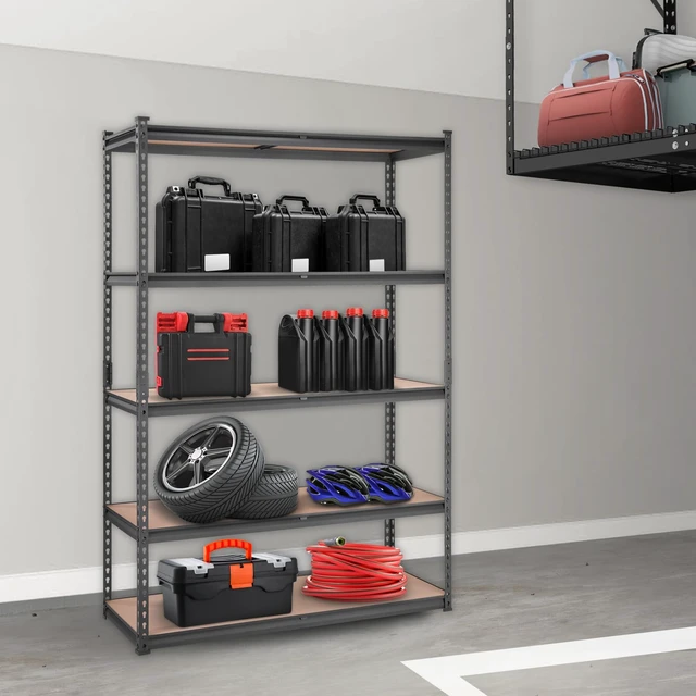 Alt view image 7 of 7 - Storage Shelves 5-Tier Adjustable 2000 lbs Shelving Unit 48"x18"x71" | Heavy Duty Garage Storage Metal Utility Rack Shelf for Kitchen, Pantry, Basement, Bathroom, Laundry, Living Room, Warehouse