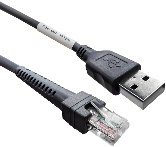 Alt view image 6 of 7 - LORDTRONICS USB Cable for Motorola Symbol Zebra Barcode Scanner 7FT | CBA-U01-S07ZAR Compatible | for LS2208, DS2208, DS4308, DS6878 | Gray