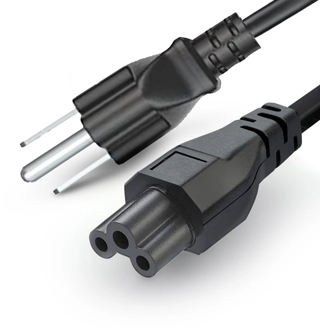 Alt view image 7 of 7 - LORDTRONICS 3 Prong Laptop Power Cord 10FT | NEMA 5-15P to IEC C5 Cloverleaf, 125V 10A | for Laptop Adapters, Monitors, Printers & Scanners | Black