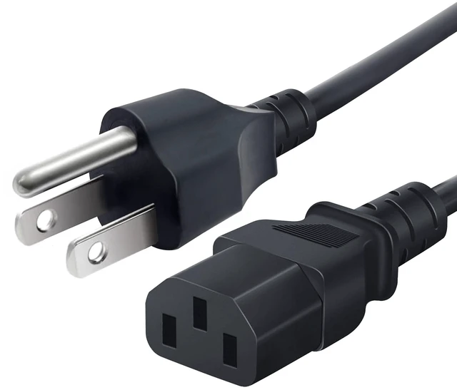 Alt view image 2 of 7 - LORDTRONICS 3 Prong AC Power Cord 5FT | NEMA 5-15P to IEC C13, 125V 10A 18AWG | for PC, Monitor, Printer & TV | Black