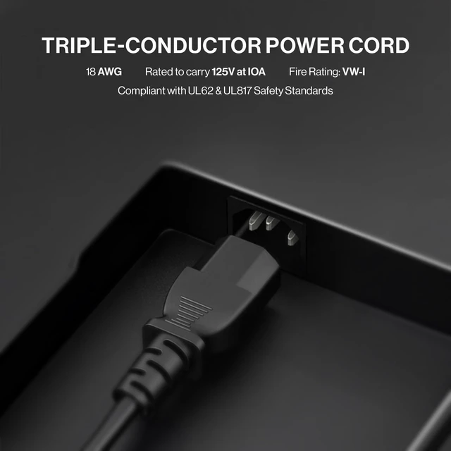 Alt view image 2 of 7 - LORDTRONICS 3 Prong AC Power Cord 3FT | NEMA 5-15P to IEC C13, 125V 10A 18AWG | for PC, Monitor, Printer & TV | Black