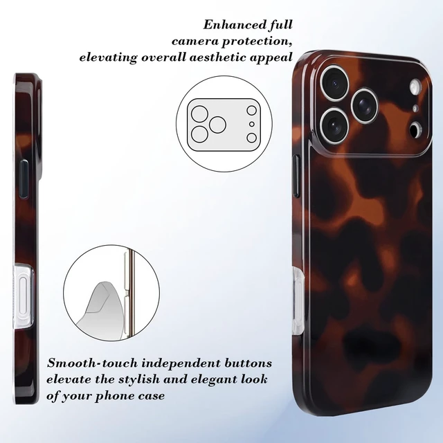 Alt view image 3 of 7 - Magnetic for iPhone 17 Pro Max Case Cute Tortoise Shell Shockproof-Brown | Compatible with MagSafe, Full Camera Protection IMD Craft ScratchResistant TPU & PC Protective Phone Shell for Women Girls