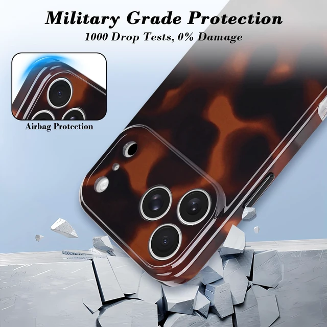 Alt view image 6 of 7 - Magnetic for iPhone 17 Pro Max Case Cute Tortoise Shell Shockproof-Brown | Compatible with MagSafe, Full Camera Protection IMD Craft ScratchResistant TPU & PC Protective Phone Shell for Women Girls