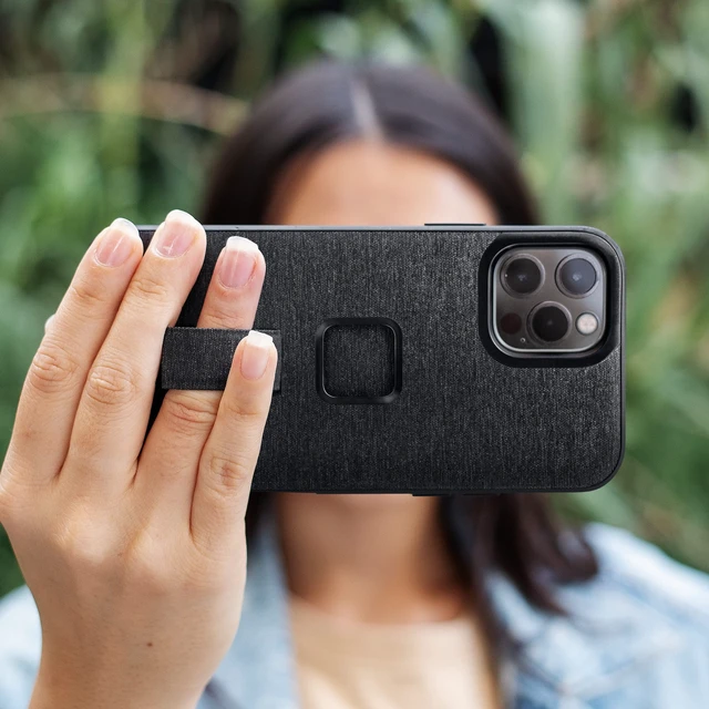 Alt view image 2 of 7 - Mobile Everyday Loop Phone Case for iPhone 13, Charcoal, With Loop, Slim Profile, 6 ft Drop Protection, Weatherproof Fabric Shell, SlimLink Connects to Peak Design Mobile Mounts & Gear