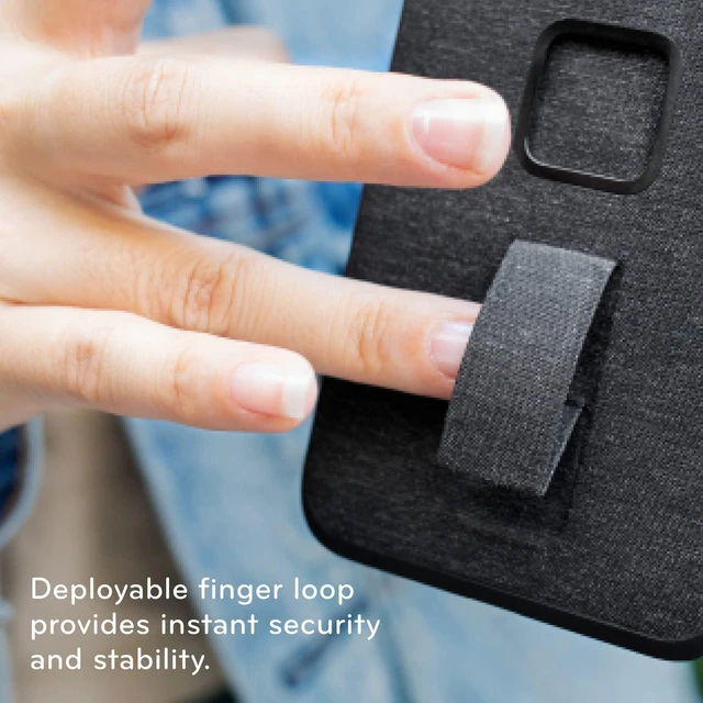 Alt view image 6 of 7 - Mobile Everyday Loop Phone Case for iPhone 13, Charcoal, With Loop, Slim Profile, 6 ft Drop Protection, Weatherproof Fabric Shell, SlimLink Connects to Peak Design Mobile Mounts & Gear
