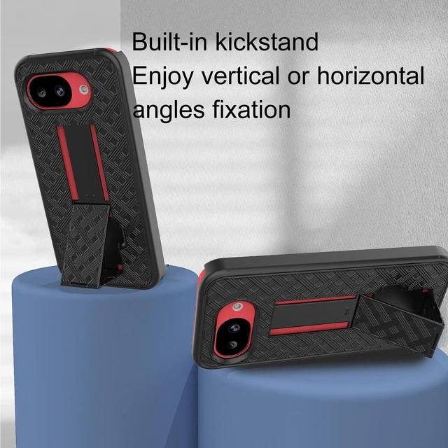 Alt view image 5 of 7 - for Google Pixel 10a Stand Case, Belt Clip, Screen Protector-Black | Swivel Kickstand Holder Holster, Slim Shell Slide Pouch Full Body Protective, Rugged Shockproof Drop Defense Cell Phone Cover