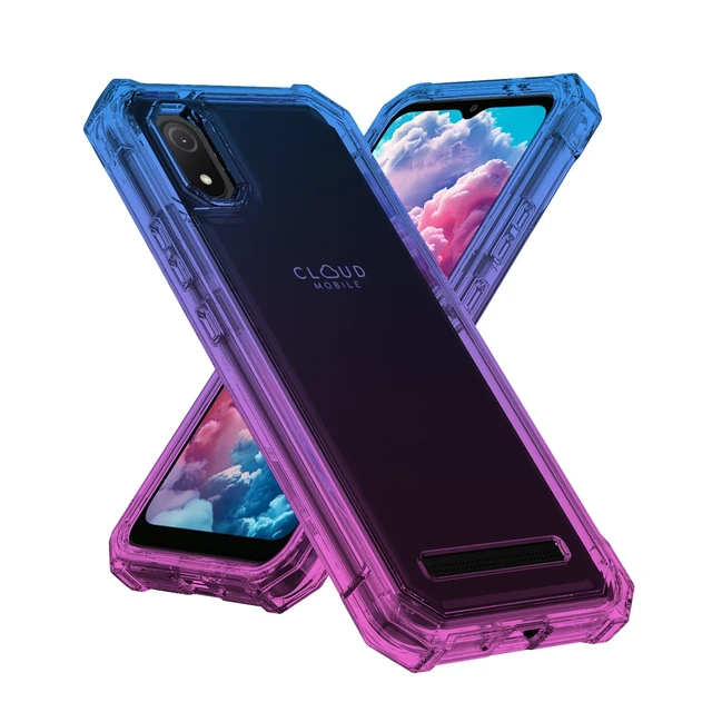 Alt view image 7 of 7 - for Cloud Mobile Stratus C8 Phone Case, Screen Protector-Blue Pink | Heavy Duty Dual Layer Shockproof TPU Bumper, Reinforced Corners. Hard Back Soft Edge. Rugged PC Shell, Drop Protection Cover