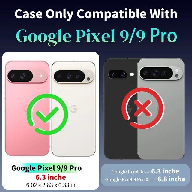 Alt view image 2 of 7 - for Pixel 9 Case/Pixel 9 Pro Case with Screen Protector: 360°Grade Rotatable Kickstand (Non-Slip) Military-Grade Drop and Shock Protection - Case for Google Pixel 9/9 Pro (Blue)