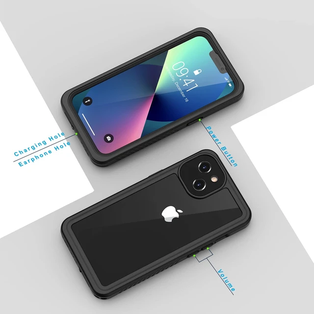 Alt view image 6 of 7 - for iPhone 13 Case, IP68 Waterproof Dustproof Shockproof Cases with Built-in Screen Protector, Full Body Sealed Protective Front and Back Cover for iPhone 13, 6.1 inch (Black)