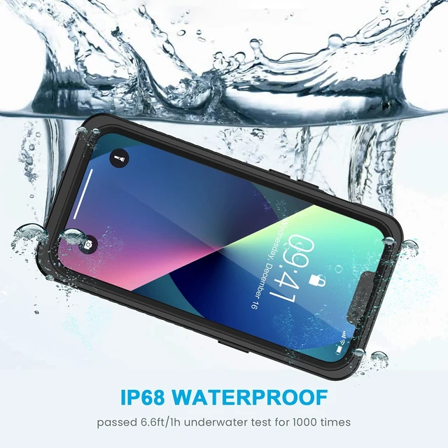Alt view image 5 of 7 - for iPhone 13 Case, IP68 Waterproof Dustproof Shockproof Cases with Built-in Screen Protector, Full Body Sealed Protective Front and Back Cover for iPhone 13, 6.1 inch (Black)