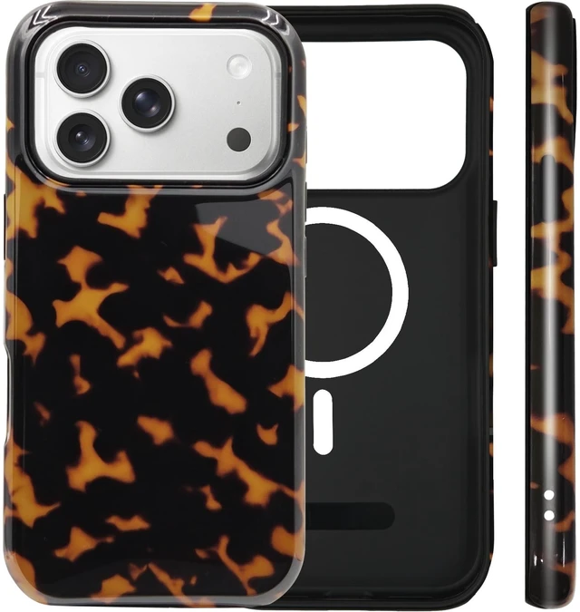 Main image of Magnetic Tortoise Shell Phone Case for iPhone 18 Pro Max/17 Pro Max, Amber | Compatible with MagSafe, Dual-Layer Shock Protection(Hard PC + Silicone) - Aesthetic Protective Phone Cover for Women Girl