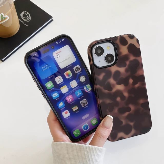 Alt view image 4 of 7 - for iPhone 17 Pro Case Tortoise Shell Phone Case Brown | Amber Leopard Cheetah Print Hard PC + Soft TPU Shockproof Protective Cover for Women Girls (Brown)