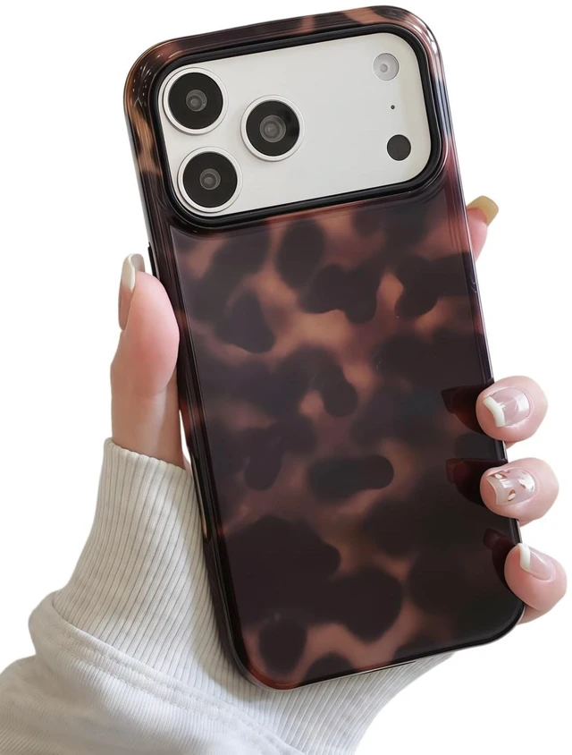 Main image of for iPhone 17 Pro Case Tortoise Shell Phone Case Brown | Amber Leopard Cheetah Print Hard PC + Soft TPU Shockproof Protective Cover for Women Girls (Brown)