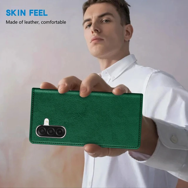 Alt view image 6 of 7 - for Samsung Galaxy A17 Wallet Case Strong Magnetic 6.7 inch,Green | PU Leather,RFID Blocking,Credit Card Holder, Kickstand,Shockproof TPU Shell,For women and men, Flip Phone Case Cover