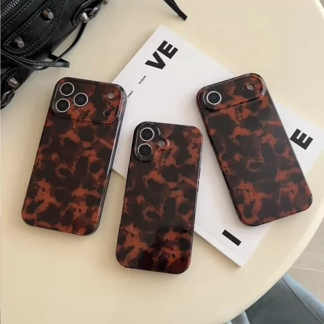 Alt view image 2 of 7 - Aesthetic Tortoise Shell Phone Case for iPhone 16 Plus Leopard Print-Brown | Full Camera Lens Protection,Cute Aesthetic Retro Cheetah Design for Women Girl Men,Shockproof Glossy Soft TPU Cover