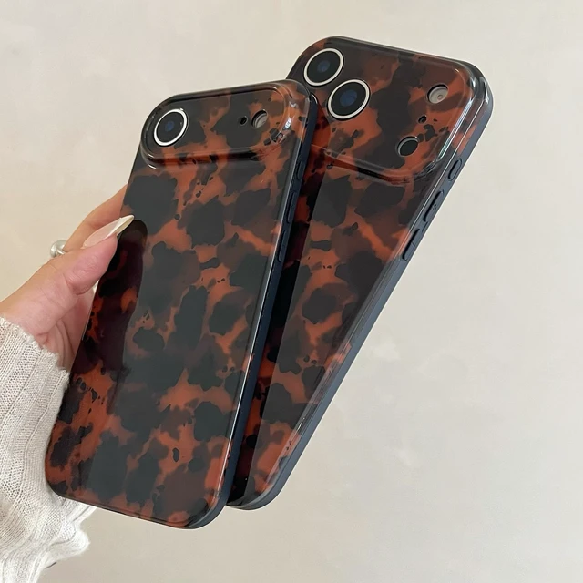 Alt view image 6 of 7 - Aesthetic Tortoise Shell Phone Case for iPhone 16 Plus Leopard Print-Brown | Full Camera Lens Protection,Cute Aesthetic Retro Cheetah Design for Women Girl Men,Shockproof Glossy Soft TPU Cover