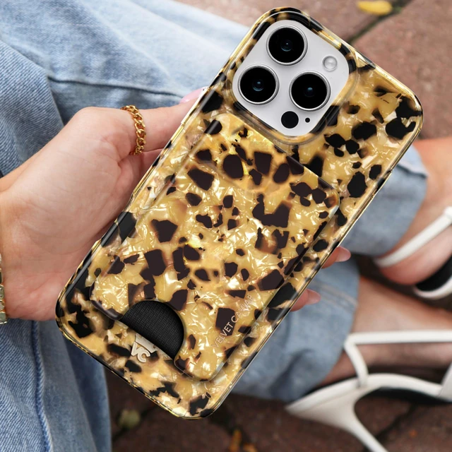 Alt view image 2 of 7 - compatible with MagSafe Wallet - Magnetic Card Holder | Holds 1-4 Cards | Slim Design | RFID Protection | Accessory for iPhone | Blonde Tortoise Shell