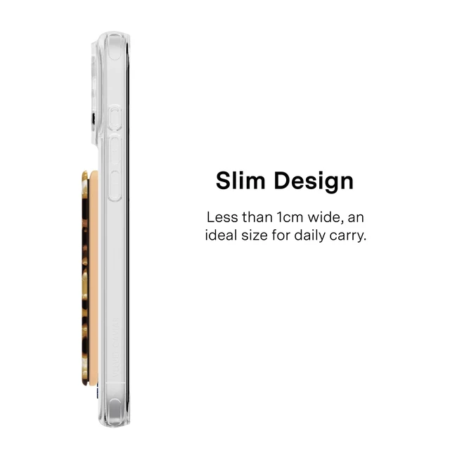 Alt view image 6 of 7 - compatible with MagSafe Wallet - Magnetic Card Holder | Holds 1-4 Cards | Slim Design | RFID Protection | Accessory for iPhone | Blonde Tortoise Shell