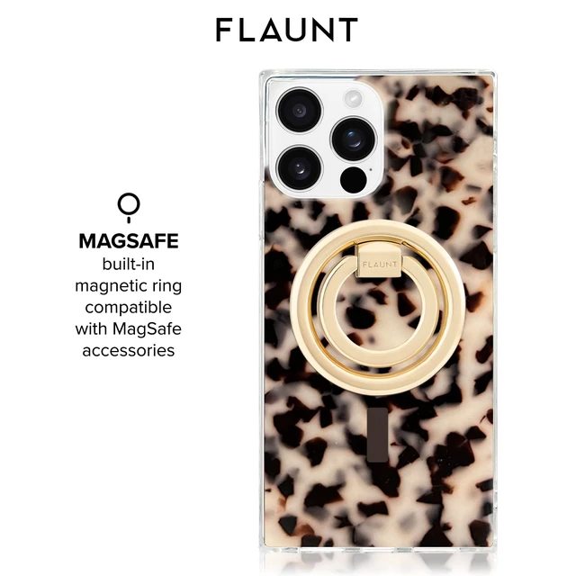 Alt view image 5 of 7 - Official Square iPhone 16 Pro Max Case - Blonde Tortoise Shell | Compatible with MagSafe and Wireless Charging - Stylish Lightweight Case for iPhone 16 Pro Max - Drop-Tested & Shockproof