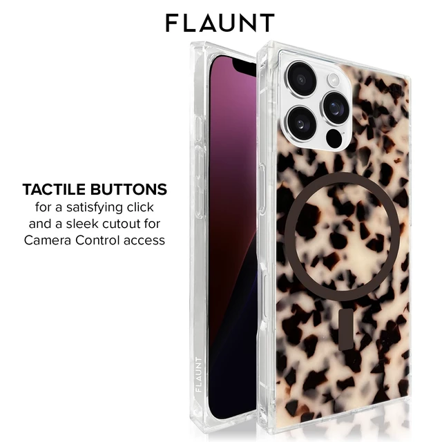 Alt view image 6 of 7 - Official Square iPhone 16 Pro Max Case - Blonde Tortoise Shell | Compatible with MagSafe and Wireless Charging - Stylish Lightweight Case for iPhone 16 Pro Max - Drop-Tested & Shockproof