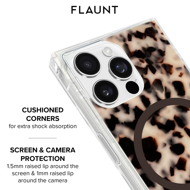 Alt view image 7 of 7 - Official Square iPhone 16 Pro Max Case - Blonde Tortoise Shell | Compatible with MagSafe and Wireless Charging - Stylish Lightweight Case for iPhone 16 Pro Max - Drop-Tested & Shockproof