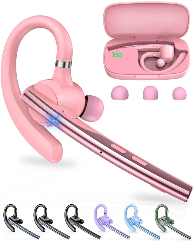Main image of Bluetooth Headset V5.1 72H Talk Time Dual Mic with Mute Button for Business, Wireless Hand-Free Bluetooth Earpiece with 500mAh Charging Case for Cell Phone Calls Trucker Driver Laptop