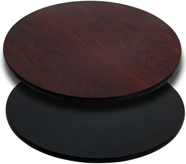Alt view image 4 of 9 - Flash Furniture 36" Round Table Top with Black or Mahogany Reversible Laminate Top