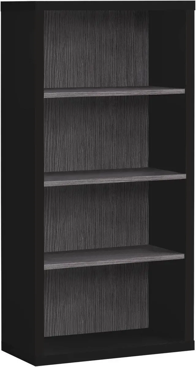 Main image of Monarch Specialties 48"H Bookcase with 3 Adjustable Shelves - Black, Grey