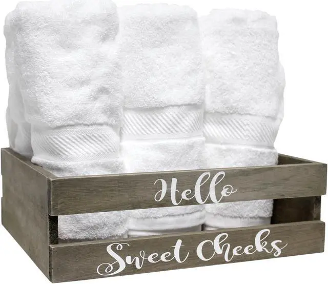Alt view image 6 of 20 - Elegant Designs Three Piece Decorative Wood Bathroom Set, Small, Cheeky  (1 Towel Holder, 1 Frame, 1 Toilet Paper Holder)