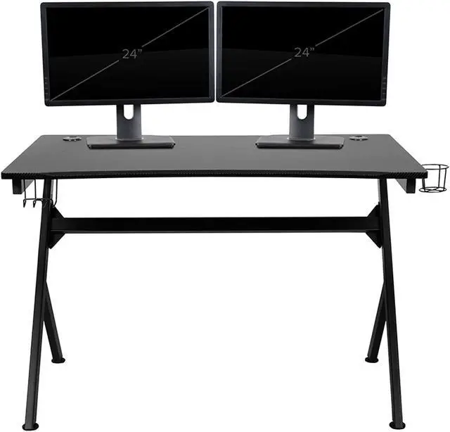 Alt view image 19 of 20 - Gaming Desk 45.25" x 29" Computer Table Gamer Workstation with Headphone Holder and 2 Cable Management Holes