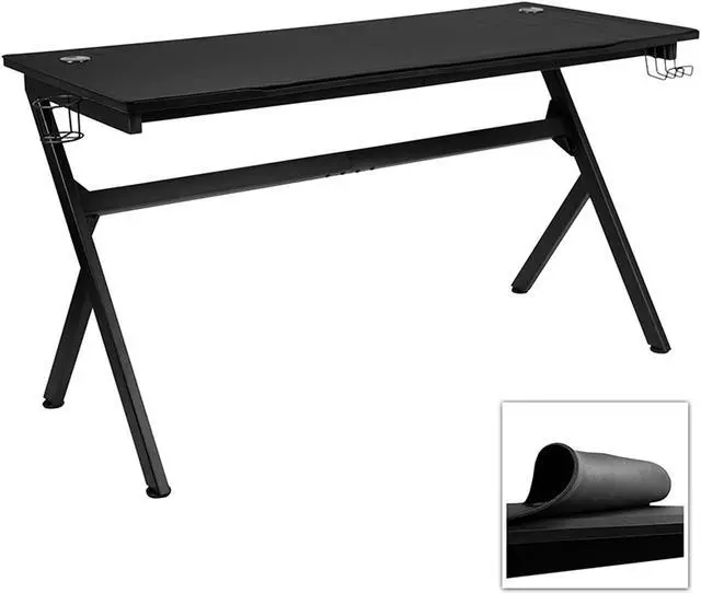 Alt view image 19 of 20 - 55" x 24" Extra Large Gaming Desk with Headphone Hook and Cup Holder - Free Mouse Pad