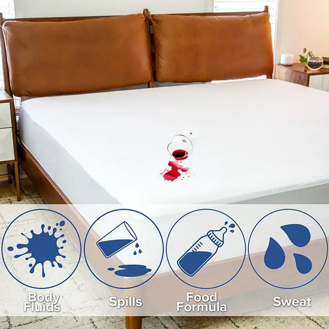 Alt view image 10 of 19 - Capri Comfortable Sleep Premium Fitted 100% Waterproof-Hypoallergenic Vinyl Free Mattress Protector - Breathable Fabric Surface, Full