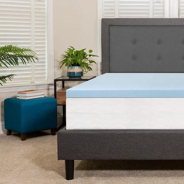 Alt view image 2 of 12 - Capri Comfortable Sleep 2 inch Cool Gel Memory Foam Mattress Topper - Full
